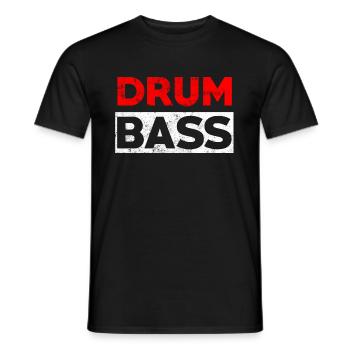 Drum n Bass party music - Drumbass - Men's T-Shirt - black - Front - AI Model Male 178 light (178cm)