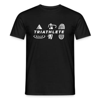Triathlon schwimmen radfahren rennen - Männer T-Shirt - Schwarz - Vorne - AI Model Male 178 light (178cm)