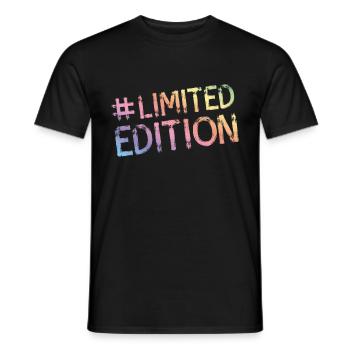limited edition hashtag colorful - Men's T-Shirt - black - Front - AI Model Male 178 light (178cm)