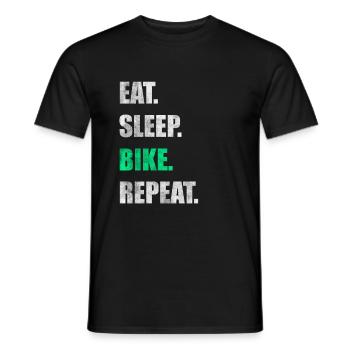 Eat Sleep Bike Repeat - Men's T-Shirt - black - Front - AI Model Male 178 light (178cm)