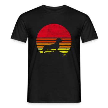 Retro teckel cadeau de silhouette - T-shirt homme - noir - Devant - AI Model Male 178 light (178cm)