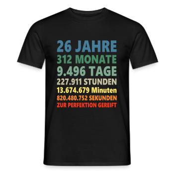 26 Jahre 26. Geburtstag Geschenk - Männer T-Shirt - Schwarz - Vorne - AI Model Male 178 light (178cm)