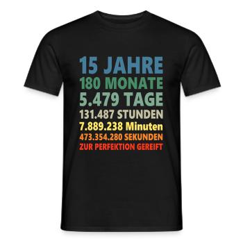 15 Jahre 15. Geburtstag Geschenk - Männer T-Shirt - Schwarz - Vorne - AI Model Male 178 light (178cm)