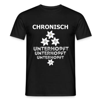 Chronisch unterhopft Fun T Shirt - Männer T-Shirt - Schwarz - Vorne - AI Model Male 178 light (178cm)