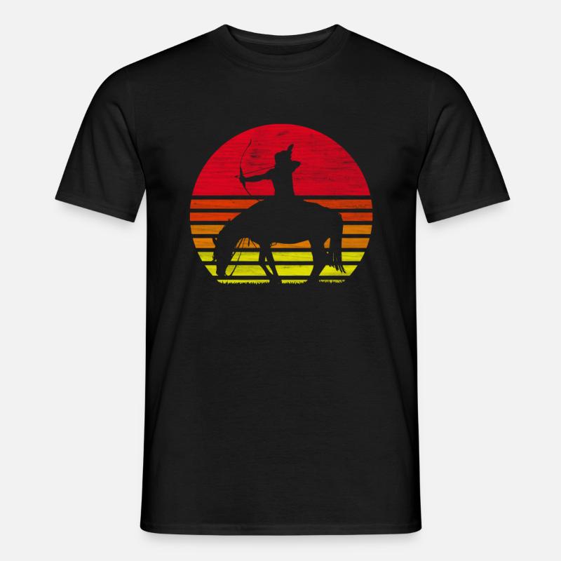 Retro Indianer Ureinwohner Geschenk - Männer T-Shirt - Schwarz