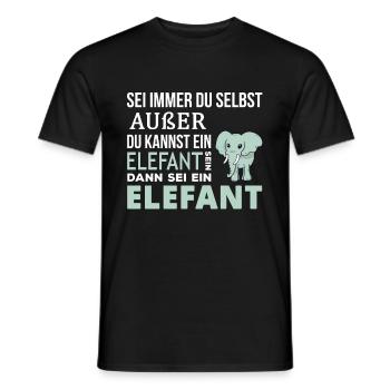 Elefant Elefanten Spruch Geschenk - Männer T-Shirt - Schwarz - Vorne - AI Model Male 178 light (178cm)