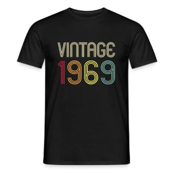 Vintage Retro 1969 53rd Birthday Gift - Men's T-Shirt - black - Front - AI Model Male 178 light (178cm)