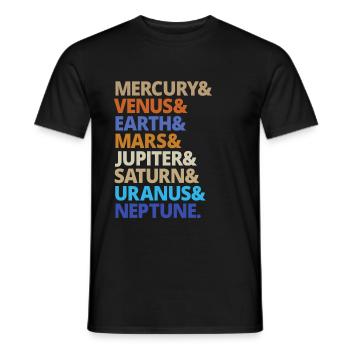 Planet Planeten Sonnensystem Milchstraße Geschenk - Männer T-Shirt - Schwarz - Vorne - AI Model Male 178 light (178cm)