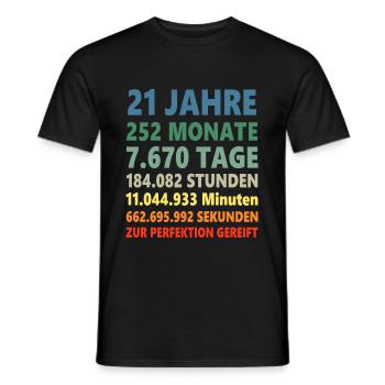 21ter 21 Jahre 21. Geburtstag Geschenk - Männer T-Shirt - Schwarz - Vorne - AI Model Male 178 light (178cm)