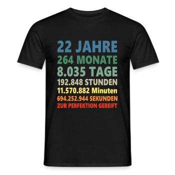 22ter 22 Jahre 22. Geburtstag Geschenk - Männer T-Shirt - Schwarz - Vorne - AI Model Male 178 light (178cm)