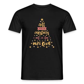 All i want for Christmas is mei Ruh. - Men's T-Shirt - black - Front - AI Model Male 178 light (178cm)