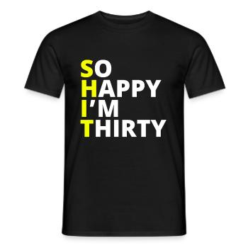 30th Birthday Sarcasm 30th Gift - Men's T-Shirt - black - Front - AI Model Male 178 light (178cm)