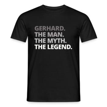 Nom de Gerhard disant cadeau - T-shirt homme - noir - Devant - AI Model Male 178 light (178cm)