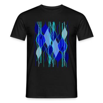 Conception de souris Fleda: formes abstraites de gouttes - T-shirt homme - noir - Devant - AI Model Male 178 light (178cm)