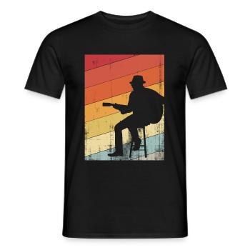 Guitarist guitar jazz - Men's T-Shirt - black - Front - AI Model Male 178 light (178cm)