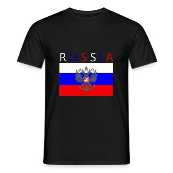 Drapeau de la Russie - art design - T-shirt homme - noir - Devant - AI Model Male 178 light (178cm)