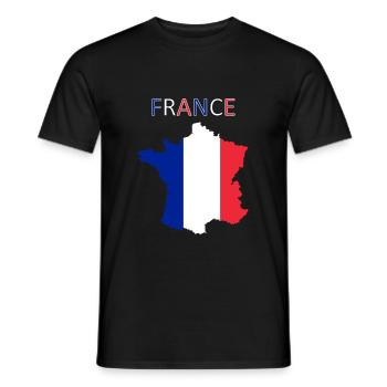 Frankreich Flagge - Kunstdesign - Männer T-Shirt - Schwarz - Vorne - AI Model Male 178 light (178cm)