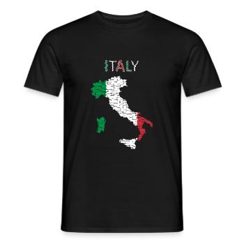 Italy Flag - Art Design - Men's T-Shirt - black - Front - AI Model Male 178 light (178cm)
