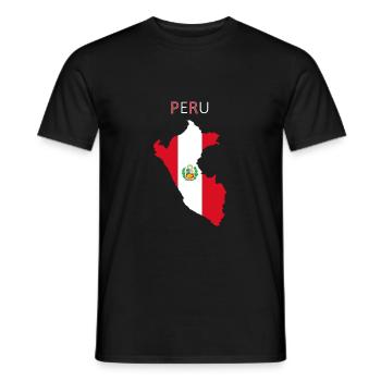 Peru flag - art design - Men's T-Shirt - black - Front - AI Model Male 178 light (178cm)