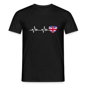Großbritannien United Kingdom Flagge Herz - Männer T-Shirt - Schwarz - Vorne - AI Model Male 178 light (178cm)