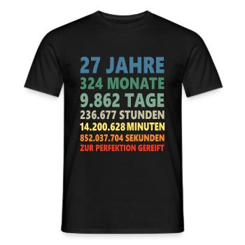 27. Geburtstag 27 Jahre 27ter Geburtstagsgeschenk - Männer T-Shirt - Schwarz - Vorne - AI Model Male 178 light (178cm)