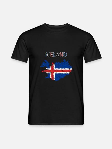 Drapeau de l'Islande - Art Design - T-shirt homme - noir