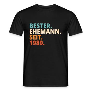 Bester Ehemann Seit 1989 32 Jahre 32. Hochzeitstag - Männer T-Shirt - Schwarz - Vorne - AI Model Male 178 light (178cm)