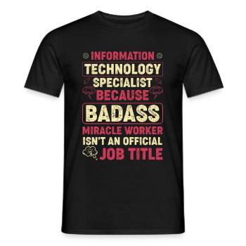 Information Technologie Spezialist IT Computer - Männer T-Shirt - Schwarz - Vorne - AI Model Male 178 light (178cm)