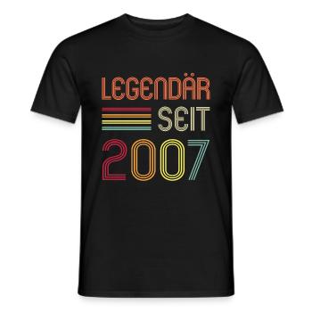 15ter Geburtstag Legendär Seit 2007 Geschenk - Männer T-Shirt - Schwarz - Vorne - AI Model Male 178 light (178cm)