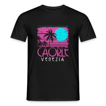 CAORLE VENEZIA ITALIE BEACH CLUB CADEAU RETRO - T-shirt homme - noir - Devant - AI Model Male 178 light (178cm)