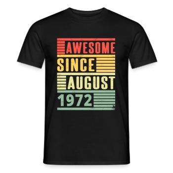Awesome Since August 1972 Retro Geburtstag - Männer T-Shirt - Schwarz - Vorne - AI Model Male 178 light (178cm)