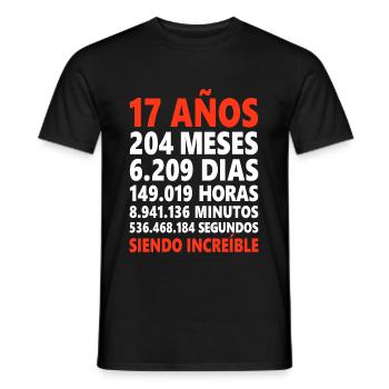 17th birthday Spain Spanish saying gift - Men's T-Shirt - black - Front - AI Model Male 178 light (178cm)