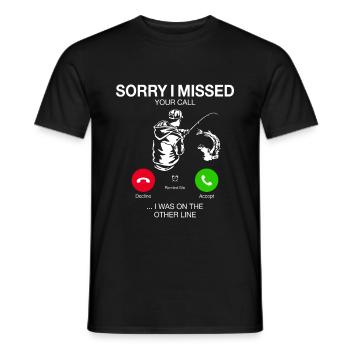 DÉSOLÉ I MISSED YOUR CALL I WAS ON THE OTHER LINE - T-shirt homme - noir - Devant - AI Model Male 178 light (178cm)