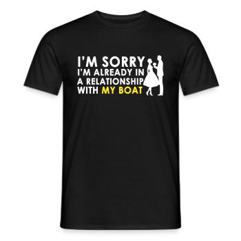 Bateau Saint-Valentin Bateaux Cadeau de plaisancier - T-shirt homme - noir - Devant - AI Model Male 178 light (178cm)