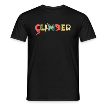 Retro Climbing Mountain Sports Vintage Climber - Men's T-Shirt - black - Front - AI Model Male 178 light (178cm)