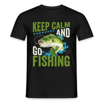 Keep Calm And Go Fishing Funny Bass Fishing - Männer T-Shirt - Schwarz - Vorne - AI Model Male 178 light (178cm)
