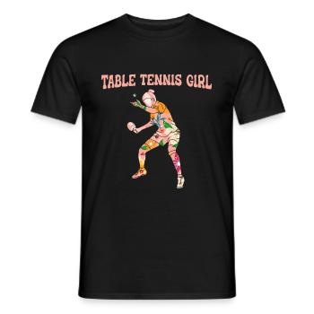 Table Tennis Ping Pong - T-shirt homme - noir - Devant - AI Model Male 178 light (178cm)