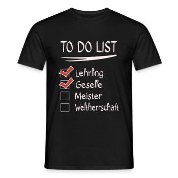 Lehrling Geselle Meister Prüfung bestanden Geselle - Männer T-Shirt - Schwarz - Vorne - AI Model Male 178 light (178cm)