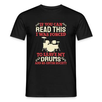 Batterie Batteur Batteur - T-shirt homme - noir - Devant - AI Model Male 178 light (178cm)