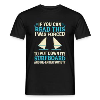 Windsurfing Windsurfen - Men's T-Shirt - black - Front - AI Model Male 178 light (178cm)
