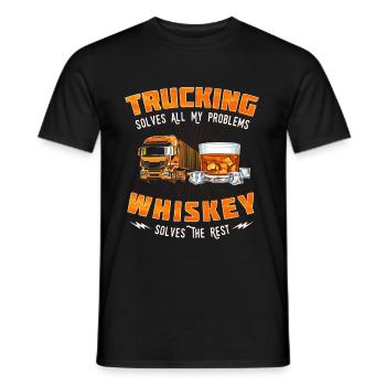 Chauffeur de camion Chauffeur de camion Chauffeur de camion Camionneur - T-shirt homme - noir - Devant - AI Model Male 178 light (178cm)