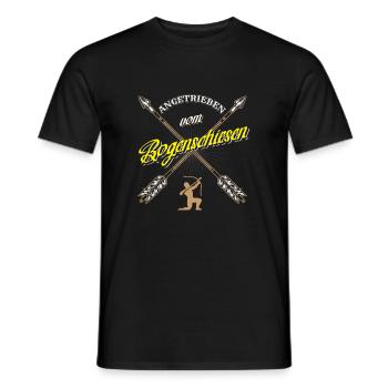 Bogenschütze Bogensport Pfeil Bogen Bogenschießen - Männer T-Shirt - Schwarz - Vorne - AI Model Male 178 light (178cm)