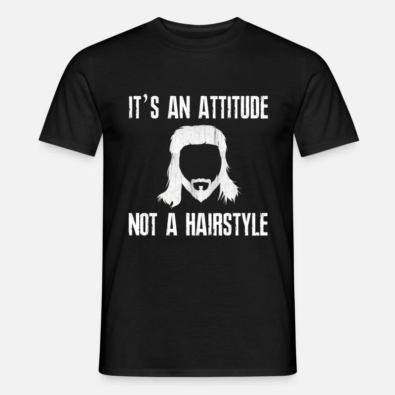 Vokuhila - Männer T-Shirt - Schwarz