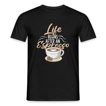 Espresso Coffee - Men's T-Shirt - black - Front - AI Model Male 178 light (178cm)