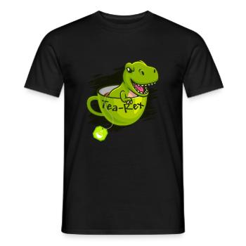 T-Rex Tee Rex Tea Rex - Men's T-Shirt - black - Front - AI Model Male 178 light (178cm)