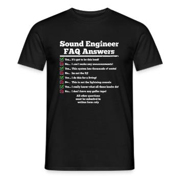 Ingénieur du son Tontechniker - T-shirt homme - noir - Devant - AI Model Male 178 light (178cm)