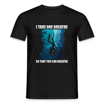 Scuba Diving Divers Diving - Men's T-Shirt - black - Front - AI Model Male 178 light (178cm)