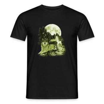 Wolf - Men's T-Shirt - black - Front - AI Model Male 178 light (178cm)