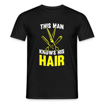 Barbier Barbier Coiffeur Homme Coiffeur Barbershop - T-shirt homme - noir - Devant - AI Model Male 178 light (178cm)