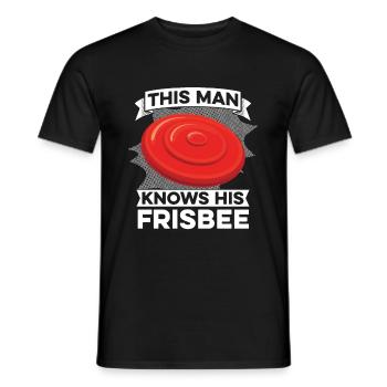 Frisbee - Men's T-Shirt - black - Front - AI Model Male 178 light (178cm)